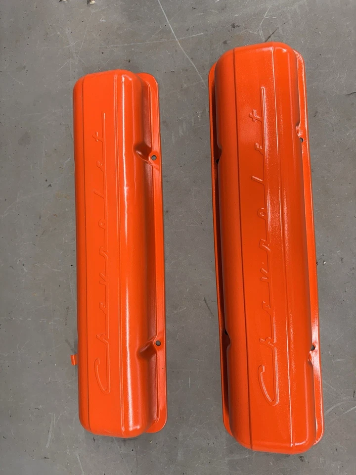 1959-1967 Chevy Impala Chevelle Nova 283 327 tampa de válvula de script BelAir Camaro V8 - Imagem 1 de 4