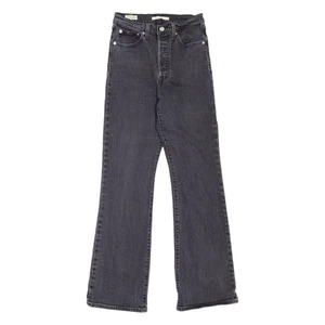 LEVI'S Ribcage BIG E Womens Jeans Black Regular Bootcut W27 L30 - Picture 1 of 6