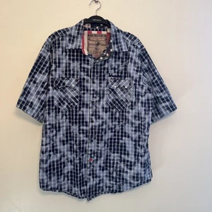 WINCHESTER CO De Colección Perla A Presión Algodón Cuadros Dos Bolsillos Western Abotonable, Azul-XL - Imagen 1 de 8