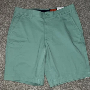 St John's Bay Men's Comfort Stretch Chino Shorts, Dusty Jade Green, Sz 34 - Picture 1 of 8