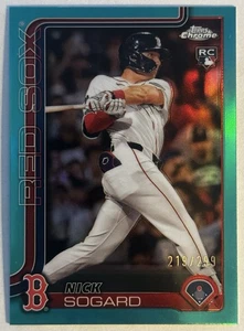 2025 Topps Chrome Aqua Karte #123 Nick Sogard Boston Red Sox RC 219/299 - Bild 1 von 6