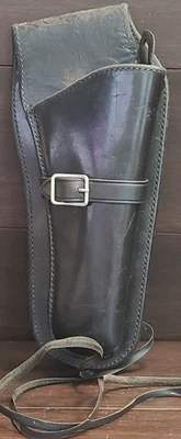 复古 1956 年西部鲁格单六 4 英寸黑色皮革手枪枪套 — 第 1/4 张图片