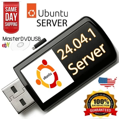 Ubuntu Server 24.04.1 LTS Bootable USB (64-bit, Legacy & UEFI Compatible) - Image 1 of 4