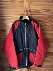 Marc Buchanan Pelle Pelle Jeans Vintage 90s Black Red Coat Jacket Size Large - Picture 1 of 4