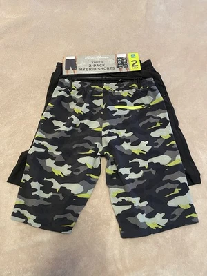 Nuevo con etiquetas Pantalones Cortos Híbridos Eddie Bauer XL 18/20 para Niños Paquete de 2 Secado Rápido Negros y Camuflados Foto 1 de 4