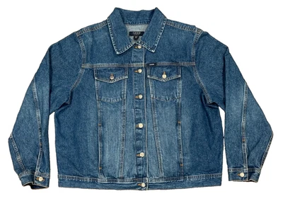 Chaqueta vaquera azul vintage IZOD para mujer 1X Western Trucker exterior Foto 1 de 4