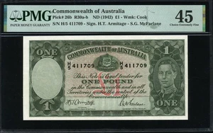 Australia 1942, 1 libra, P26b, H. T. Armitage y S. G. McFarlane, PMG 45 EF - Imagen 1 de 2