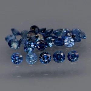 Corte Diamante Redondo 2.3 a 2.8mm. Solo Calentado Zafiro Azul Madagascar 30 Piezas/2.43Ct - Imagen 1 de 6