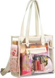 Clear Bag for Stadium Events - Large Transparent Tote - Clear Purse for Women, W - Picture 1 of 12
