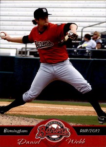2013 Birmingham Barons Grandstand #30 Daniel Webb Paducah Kentucky Baseball Card