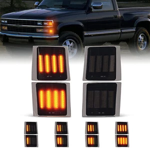 Corner Side Marker Lights Turn Signals Smoked For 1994-1998 Chevy C/K 1500 2500 - Picture 1 of 6