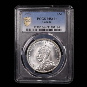 1935 $1 Canada PCGS Graded MS66+ 66.5 Blast White Superb GEM+ Silver Dollar - Picture 1 of 2