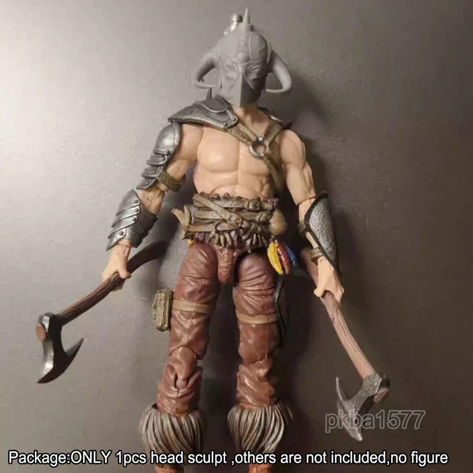 New Unpainted 1/18 Vikings Man Head Sculpt Soldier Head For 3.75" Action Figure - Image 1 of 1