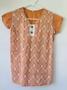Camiseta Adornada Sin Marca Semi Transparente Coral Melocotón Bordado XXS/XS - Imagen 1 de 5