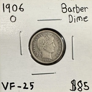 1906 O Barber Dime - Very Fine - Picture 1 of 2