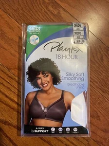 NIB Playtex 18 Hour #4803 Wirefree Silky Soft Smoothing Bra White Size 38DDD - Picture 1 of 12