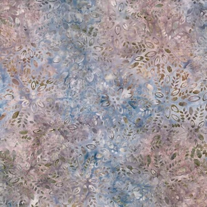 Wilmington Batiks - Plum Bouquet - Floral & Leaves - Blue/Green, Fabric BTY - Picture 1 of 5