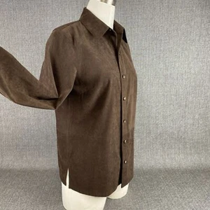 Talbots Petites Brown Button Up Shirt Size 8 - Picture 1 of 8