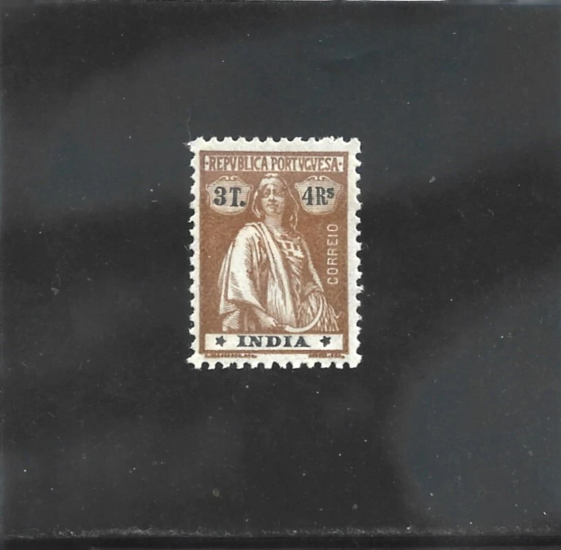 PORTUGUESE  INDIA  CERES 3 T. / 4 Rs   type III-IV   (1922)   MH - Image 1 of 1