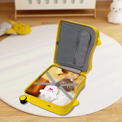 18" Children's Luggage Case Rolling Kids Ride-On Suitcase W/ Lock & Stickers - Image 1 of 4