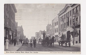 MOOSE JAW SK street scene1911 horses car bicycle pedestrians - Picture 1 of 1