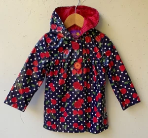 Pink Platinum Girls Toddler Blue Cherry Raincoat Jacket Size 2T - Imagen 1 de 7