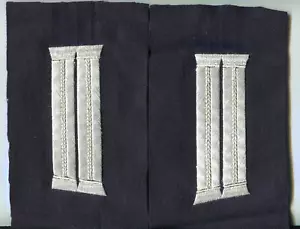 German WW1 Officer's Collar Tabs & Cuff Bars Silver on Black Wool set 2 repro - Picture 1 of 2