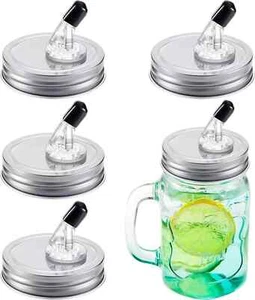 4 Pack Mason Jar Pour Spouts with Flap Regular Mouth Size 70 Mm Mason Jar Pourin - Picture 1 of 2