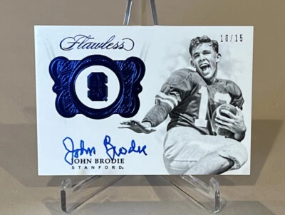 2021 Panini Flawless Collegiate #TLS-JB John Brodie Sapphire Auto #/15 Stanford - Image 1 of 2