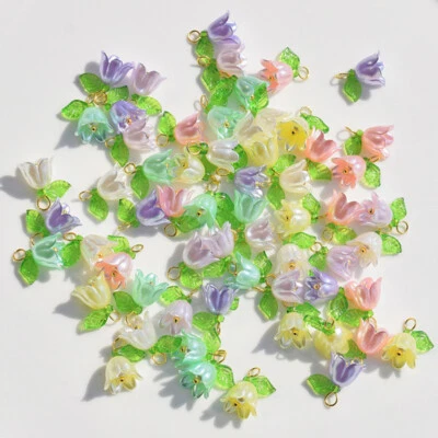 10Pcs DIY Lily Flower Charms Pendant for Earrings Necklace Jewelry Making Craft - image 1 of 4
