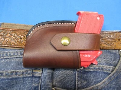 Leather Holster for BERETTA  TOMCAT 32 ACP  Right Hand Flat Draw, Open Bottom. - Image 1 of 4