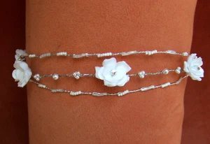 Kopfschmuck Kommunion Diadem Krönchen Röschen Haarschmuck Kommunionkleid weiß - Bild 1 von 4