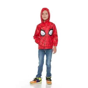 SPIDERMAN Durable Water Resistant Hooded Rain Jacket - Sizes 2T/3T/4T/5T - NEW - Picture 1 of 8