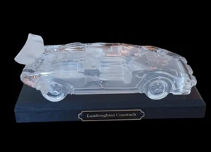 Lamborghini Countach LP400S Dealer Gift Crystal Glass Model Paperweight W/Base - Picture 1 of 20