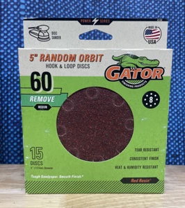 Ali Gator Schleifscheiben, Aluminiumoxid, rotes Harz 60er Körnung, 5 Zoll, 8 Loch, 15 Stück - Bild 1 von 2