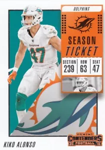 (20) 2018 Panini Contenders KIKO ALONSO Base Card LOT #44 Dolphins QTY Avail - Bild 1 von 1