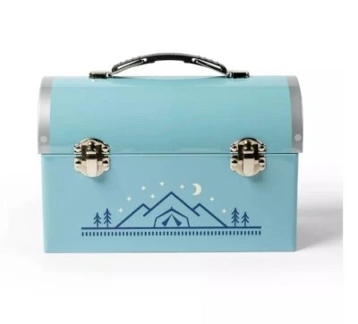 Lonchera Target Bullseye's Playground azul campamento de verano 7,5" W x 5" H (nueva con etiquetas) Foto 1 de 3