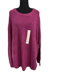 St. John’s Bay Sweater Women’s XXL Long Sleeve Pullover Festival Fuchsia - Picture 1 of 12