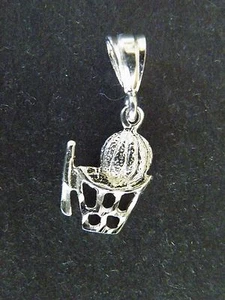 Sterling Silber Basketball Charm Anhänger  - Bild 1 von 2