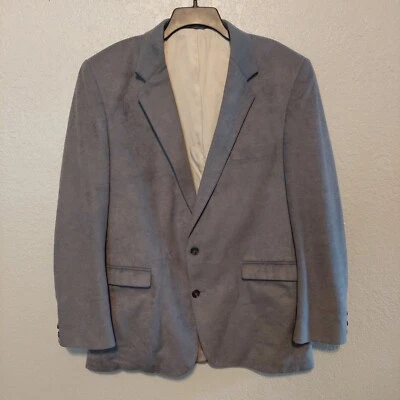 Circle S Ranch & Western Wear,金针灰色人造麂皮绒西装外套。 44L 码 — 第 1/4 张图片