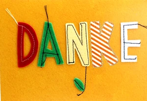 Danke Karte Danksagung Handarbeit Filz Grußkarte Dankbarkeit Anerkennung Unikat - Bild 1 von 7