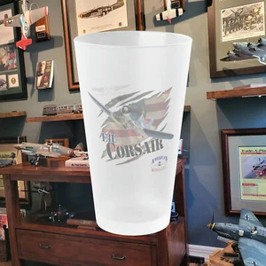 Vidrio pintado esmerilado American Warbirds F4U Corsair, 16 oz - Imagen 1 de 5