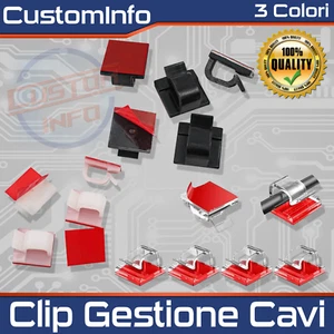 Organizzatore Fermacavi Adesivi 20/30/50pz – Morsetti Acrilico per Gestione Cavi - Imagen 1 de 12
