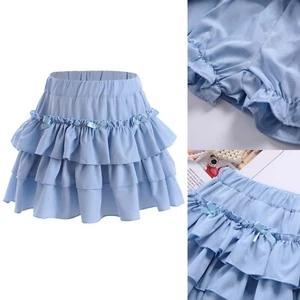 Kids Girls Skirt Performance Dress 3Layers Miniskirt Party Tiered Latin Cute - Picture 1 of 19