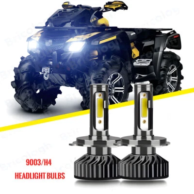 H4 9003 LED Headlight Bulbs For Can-Am Outlander Max 400 500 570 650 800R DS450 - Image 1 of 4