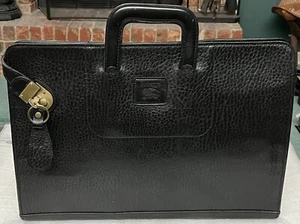 Burberry London Briefcase Black Leather Business Vintage Bag - VERY GOOD - Picture 1 of 14
