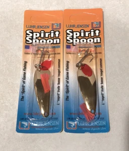 (2) Luhr Jensen Pre Rapala SPIRIT SPOON 24 Karat Gold Plated 1/2oz Wobbler Lures - Picture 1 of 4