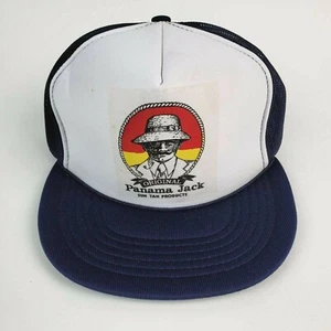Vintage Original Panama Jack Suntan Trucker Hat Snapback Mesh Foam NOS Blue - Picture 1 of 5