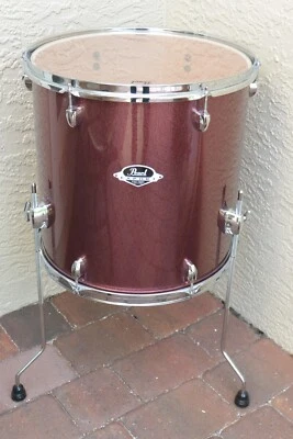 ADD this PEARL EXPORT 16" BLACK CHERRY GLITTER FLOOR TOM to YOUR DRUM SET! R127 - Image 1 of 4