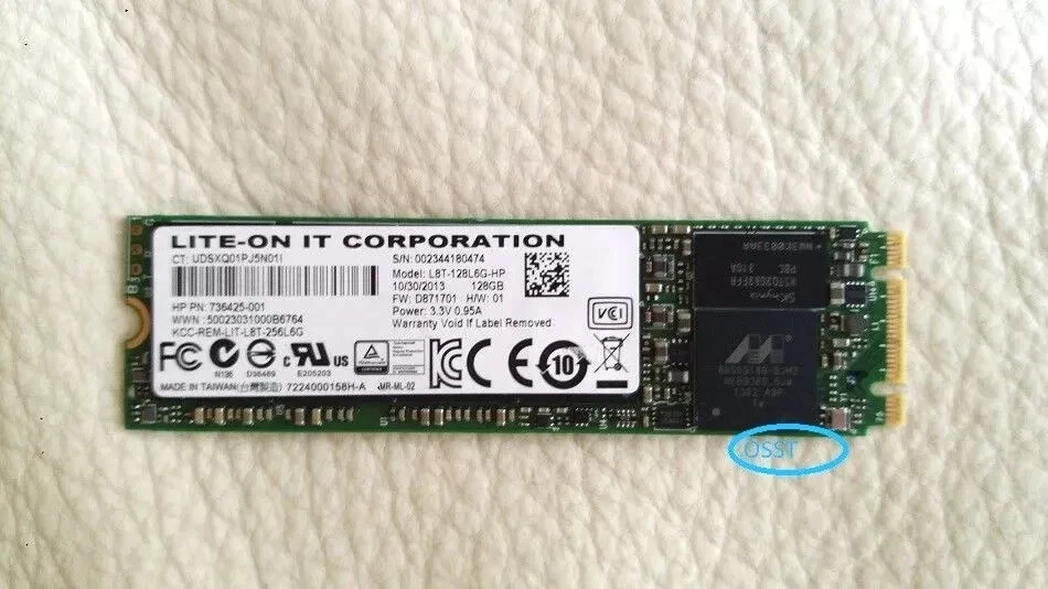 LITE-ON 128GB M.2 SATA MLC SSD Drive Solid State Drive L8T-128L6G-HP 736425-001 - Image 1 of 2